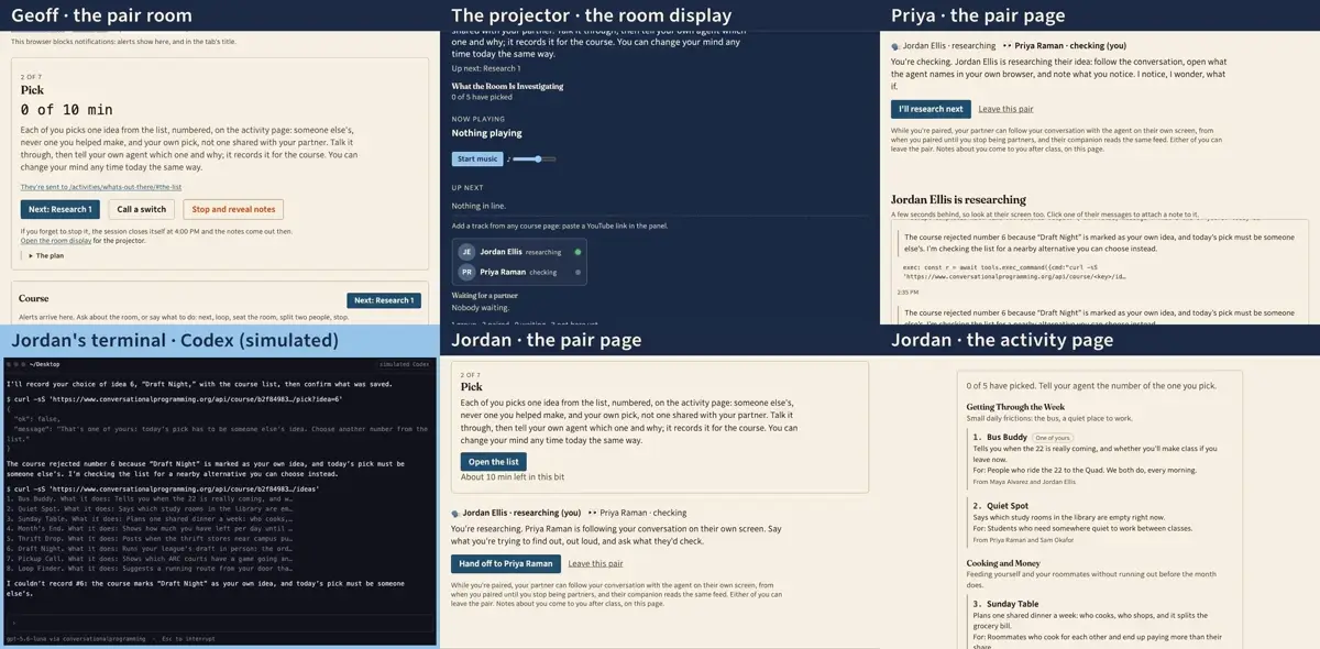 Step 6: Jordan starts with the one he cares about most: number 6, Draft Night, for his fantasy league. His agent fetches the pick link from its shell, and the course says no: that one is his. The agent tells him, and reads the list for the others.